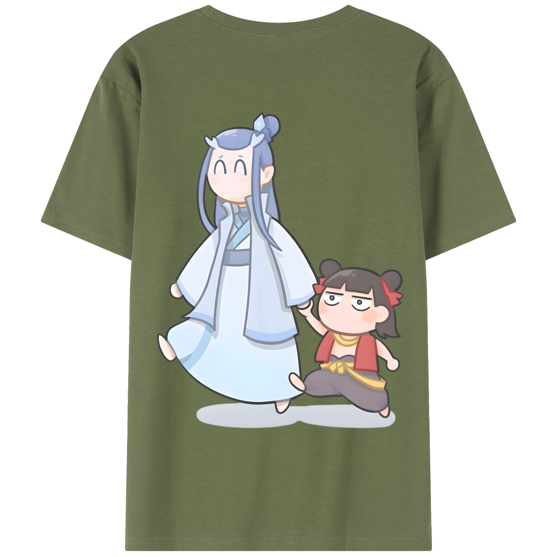 （画像用） Ne Zha 2 ナタ 魔童の大暴れ 綿100％半袖Tシャツ（背面プリント）